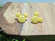 Mickey Yellow Sparkle Stud Earrings